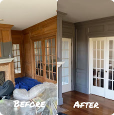 Before and after interior room painting
